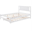 Full-size Platform Bed With Adjustable Rollers, White