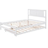 Full-size Platform Bed With Adjustable Rollers, White