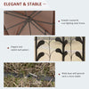 10' X 10' Outdoor Patio Gazebo Canopy With 2-Tier Polyester Roof, Netting, Curtain Sidewalls, And Steel Frame, Brown
