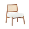 Set Of 2 Modern Beige Lounge Chair With Woven Backrest, Sturdy Wooden Frame, Minimalist And Elegant Accent Seating For Living Room, Bedroom, Or Office