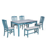 TOPMAX Mid-Century 6-Piece Dining Set With Drawer & Upholstered Chairs