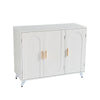 Sideboard Buffet Cabinet With 3 Doors And Removable Shelves, For Living Room, Dining Room, Ivory Whi