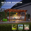 12 X 10 FT Outdoor Wood Pergola, Wooden Grape Pergola For Climbing Plant Support For Garden, Patio, Backyard, Deck, Brown