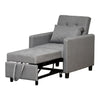 Convertible Chair Bed Grey Sofa Bed Multi-Functional Sleeper Ottoman Recliner Adjustable Backrest