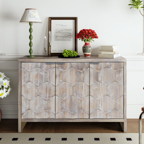 Farmhouse Style 3-door Wooden Cabinet