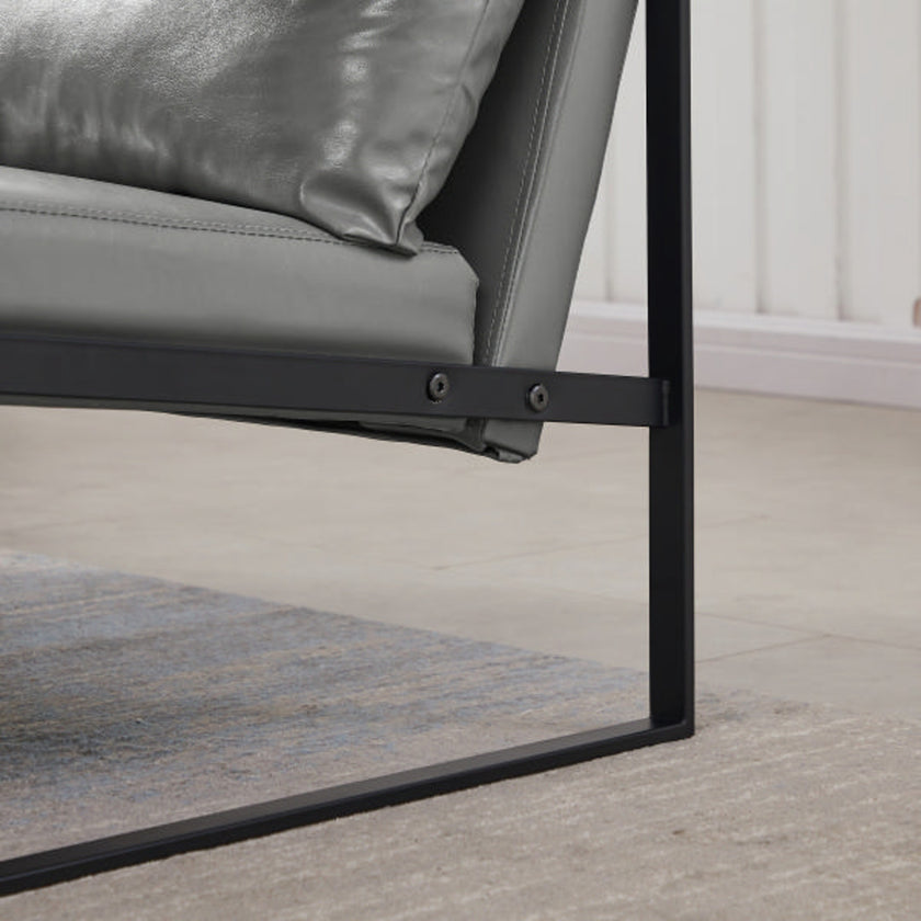 Lounge Living Room Office PVC Leather Accent Arm Chair With Extra Thick Padding