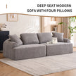 LY-024GY COMPRESSION SOFA  4-seater Combined Sofa, Crochet Yarn Fabric, Full Sponge Compression Sofa,combined Sofa With 4 Pillows For Home Living  Home Furniture  Apartment  Office  House