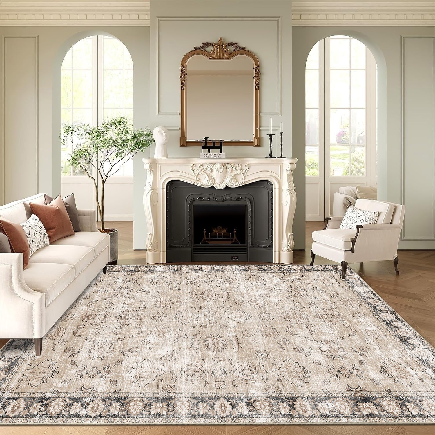 Persian Foldable Ink Painting Wall-to-wall Carpet