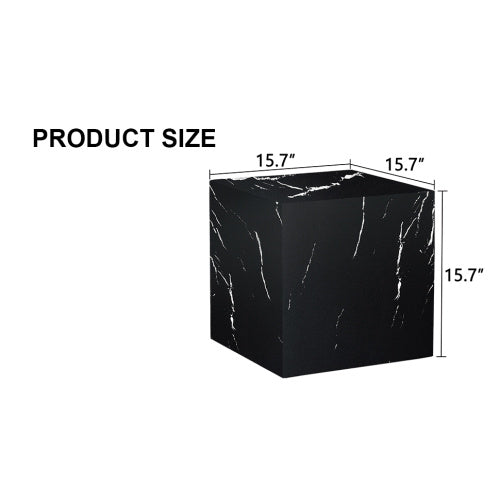 15.7x15.7x15.7 Inch Black Marble Texture MDF Coffee Table - Luxurious Design, Perfect Living Room Accent.Cube Fashion Texture Design Coffee Table, Suitable For Various Situations And Scenes