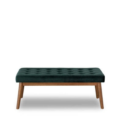 Delilah Modern Bench  Green Velvet