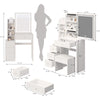 Small Size Left Bedside Cabinet Vanity Table   Cushioned Stool, Extra Large Touch Control Sliding LE