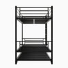 Twin Bunk Bed With Trundle Metal Bunkbeds With Ladder And Full-Length Guardrail, Noise Free, No Box Spring Needed, Black