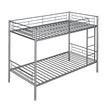 Twin Over Twin Metal Bunk Bed  Silver