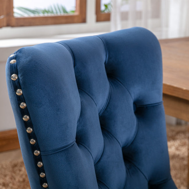 Nikki Modern Tufted Velvet Dining Chair, Solid Wood, High-end Contemporary