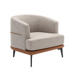 Modern Two-tone Barrel Fabric Chair, Upholstered Round Armchair For Living Room Bedroom Reading Room, Burnt Orange