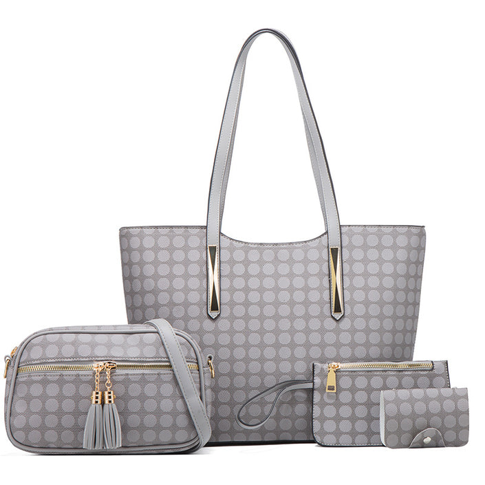 Fashion Polka Dot Four-piece Mother-in-law Bag With Tassel Crossbody