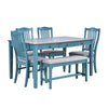 TOPMAX Mid-Century 6-Piece Dining Set With Drawer & Upholstered Chairs