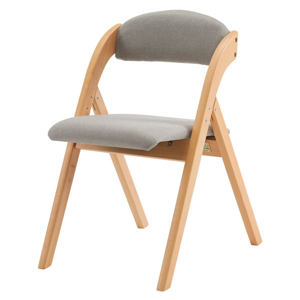 2pcs Solid Wood Folding Backrest Curved Beige Cushion Wood Colour Exhibition Chair 54X47X81cm Rubberwood