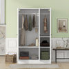 K&K Kitchen Island With Trash Can Storage Cabinet, Kitchen Cart With Drop Leaf, Spice Rack, Towel Ra