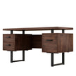 Home Office Computer Desk With Drawers Hanging Letter-size Files, 59 Inch Writing Study Table With Drawers