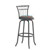3 Bar Table And Chairs Set For Dining Room Industrial Counter Height Bar Chairs With Metal Back, Fabric Seat