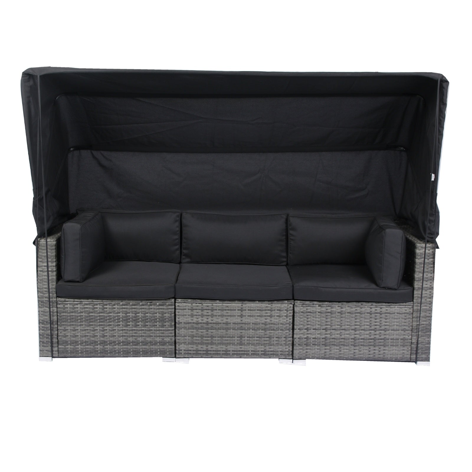 7-Piece Patio Set W Retractable Canopy   Wicker Rattan Sectional Sofa