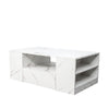 Modern Coffee Tables For Living Room, LED Coffee Table, Storage Coffee Table, Small Coffee Table, Wood Center Table With 2 Drawers And Open Side Shelf