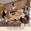 Pine Wood Dining Table For 6, 47 Rustic Rectangular Kitchen Table With Large Tabletop For Dining Room, Natural
