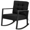 Patio Rattan Rocker Outdoor Glider Rocking Chair Cushion Lawn