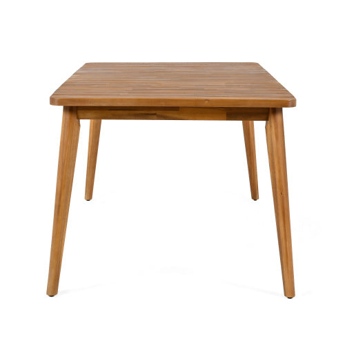Acacia Wood Dining Table 6-Person Outdoor Table, Farmhouse Furniture For Patio, Garden, Backyard, Teak 180 LBS Weight Capacity 63L