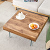 Natural Style Square MDF Coffee Table  31.5x31.5 With Tempered Glass Legs.Density Board Sticker,Reinforced Glass