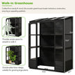 TOPMAX 78-inch Wooden Greenhouse Cold Frame With 4 Independent Skylights And 2 Folding Middle Shelve