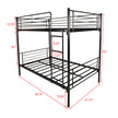 Twin-Over-Twin Bunk Bed With Metal Frame And Ladder, Space-Saving Design,White