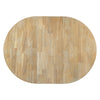 TREXM Farmhouse Extendable Round Dining Table With 16 Leaf Natural Wood