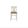 Modern Contemporary Dining Room Furniture Chairs Set Of 2 Counter Height Chairs Light Wooden High Chair X Back Design Cushion Seat