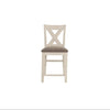 Modern Contemporary Dining Room Furniture Chairs Set Of 2 Counter Height Chairs Light Wooden High Chair X Back Design Cushion Seat
