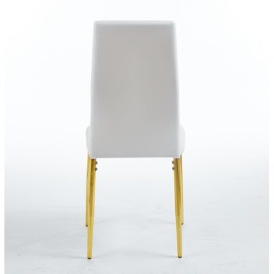 Chair Set Of 4,GOLDEN COLOR LEG,WHITE SEAT