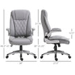 Vinsetto High Back Faux Leather Home Office Chair Rocker With Adjustable Armrest For Home Office, Gray