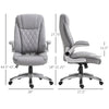 Vinsetto High Back Faux Leather Home Office Chair Rocker With Adjustable Armrest For Home Office, Gray
