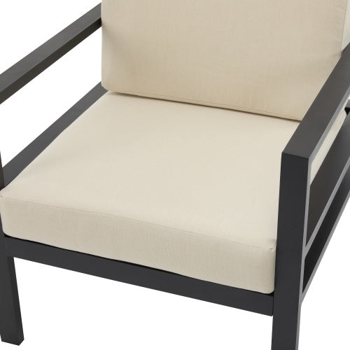 27.7 Modern Outdoor Lounge Chair With Aluminum Frame, Weather-Resistant Cushions, Sleek Design, Perfect For Patio, Garden, Or Balcony