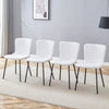 Luxury Minimalist Chairs - A Set Of 4 High Quality Dining Chairs With Black Metal Legs. The Integral Metal Leg Structure Is Suitable For Various Interior Decoration Styles.