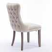 A A Upholstered Wing-Back Chair With Nailhead Trim & Solid Wood Leg