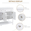 Modern White Buffet, Metal Hinges & Round Handles, Dining Room Storage