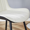 Extended Seat Cushion PU Dining Chair Set - Four Pieces.Smooth Line Design.Can Integrate Well Into Various Modern Home Decoration Styles.White And Black Splicing Colors.