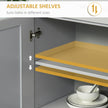 Modern Freestanding Kitchen Pantry Cabinet Cupboard With Doors And Drawer, Adjustable Shelving, Gray