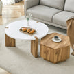 Fashionable And Versatile MDF Material Coffee Table Set, Unlocking A New Style In The Living Room.All Are Made Of MDF Material, With White And Wood Textured Stickers On The Surface.