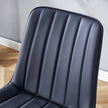 Extended Seat Cushion PU Black Dining Chair Set - Four Pieces,Ergonomic Design.Smooth Line Design,Integral Metal Leg Structure,Can Integrate Well Into Various Modern Home Decoration Styles.