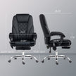 Massage Office Chair, Heated Reclining Computer Chair With Adjustable Height And Footrest, Black