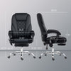 Massage Office Chair, Heated Reclining Computer Chair With Adjustable Height And Footrest, Black