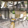 Set Of 4 Outdoor Dining Chairs, Stackable Patio Chairs With High Back, Breathable Mesh Seat For Garden Lawn, Beige